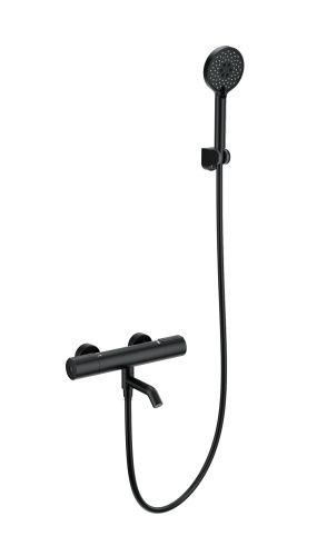 Смеситель для ванны Wonzon & Woghand Inn WW-A2006-A1-MB настенный черный с термостатом