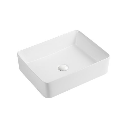Раковина из сантехнического фаянса Azario AZ-2074B 50х40 накладная цвет белый без отверстий под смеситель