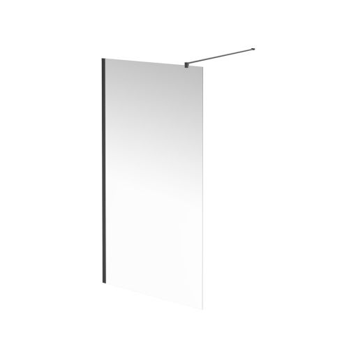 Душевая перегородка Kerama Marazzi VETRO VE.100.WI.BLK.M 100х195 стекло прозрачное профиль черный