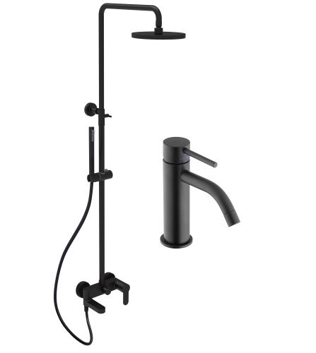 Душевая стойка Paffoni Light KITCOL632NO71 настенная цвет черный