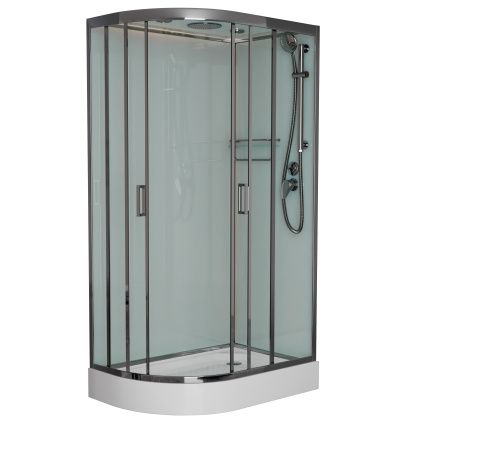 Душевая кабина Frank 165009 100х80 асимметричная с крышей ориентация правая