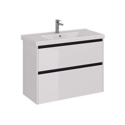 Тумба под раковину LeMark Combi LM03C100T-black 100х40 напольная цвет белый