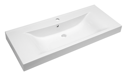 Раковина мебельная из искусственного камня Misty Мисти 120 Р-Мис14120 120х40 накладная цвет белый