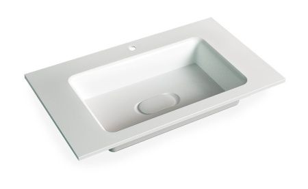 Раковина из искусственного камня Jorno MODUL Mol.08.80/W 80х50 встраиваемая цвет белый