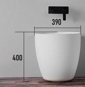 Раковина из искусственного камня Armadi Art 884-39 40х40 накладная цвет белый без отверстий под смеситель - фото 2