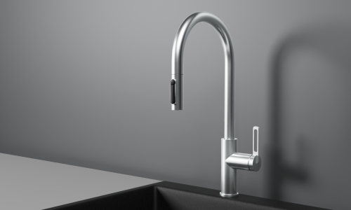 Смеситель для кухни Granula 8168, НЕРЖ на мойку нержавеющая сталь