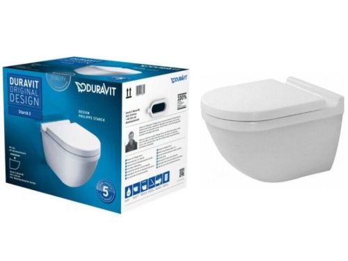 Унитаз подвесной Duravit Starck 3 42250900A1 белый с сиденьем микролифт душевой смыв