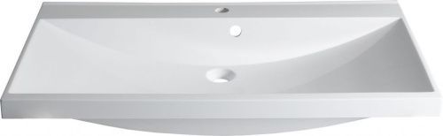 Раковина из искусственного камня Aquanet Нота 00284114 90х50 полувстраиваемая цвет белый 1 отверстие под смеситель