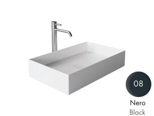 Раковина керамическая Alice Hide 31130108 60х40 накладная цвет черный без отверстий под смеситель