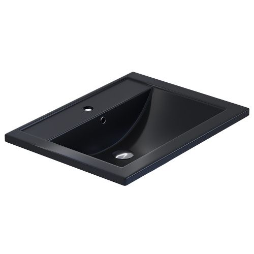 Раковина из искусственного камня Uperwood Foster Quartz 291030053 60х40 полувстраиваемая цвет черный