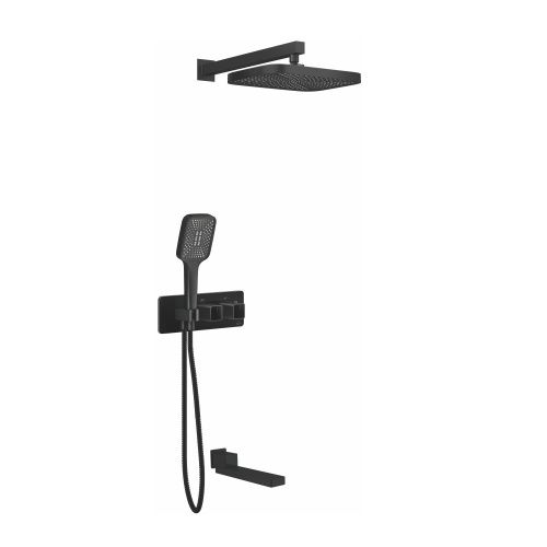 Душевая система Rose R1095H встраиваемая в стену цвет черный с термостатом