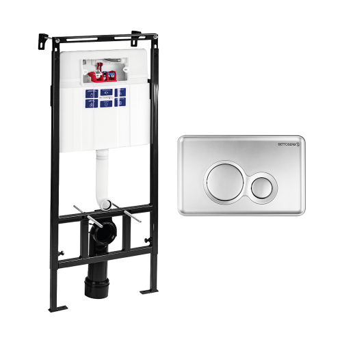 Инсталляция Bettoserb Sava Slim Superior SES40006469 с клавишей смыва хром глянец круг. COOL