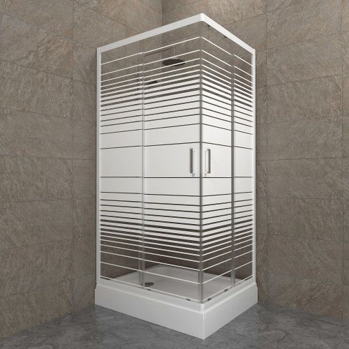 Душевой уголок Тритон Фьюжн Щ0000074052 120х80 стекло с рисунком профиль белый без поддона