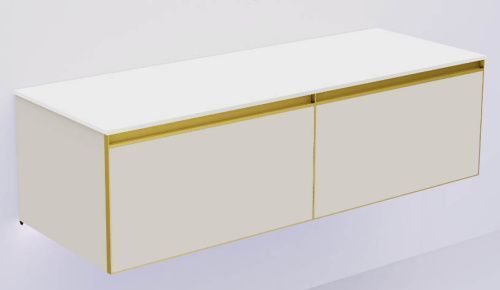 Тумба под раковину Armadi Art Quatro 790-M2-140(70+70)-CM-MG+L 140х50 подвесная цвет серый