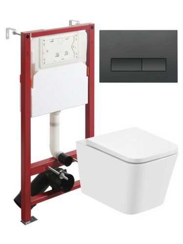 Комплект унитаз с инсталляцией и клавишей смыва Agger ATI08100+APB244