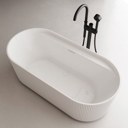 Ванна акриловая Abber AB9444MW 170х80 отдельностоящая овальная с каркасом
