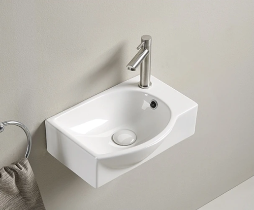 Раковина керамическая Gid Suspendido 61130L 40х30 подвесная цвет белый 1 отверстие под смеситель