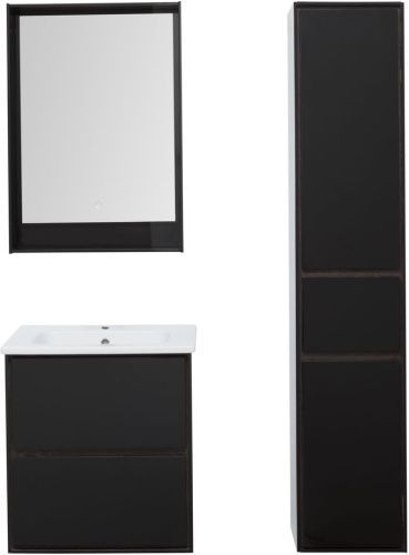 Тумба под раковину Aquanet Милан 00269306 60х50 подвесная цвет черный