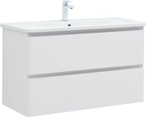 Тумба под раковину Aquanet Эмбер 00330469 100х40 подвесная цвет белый