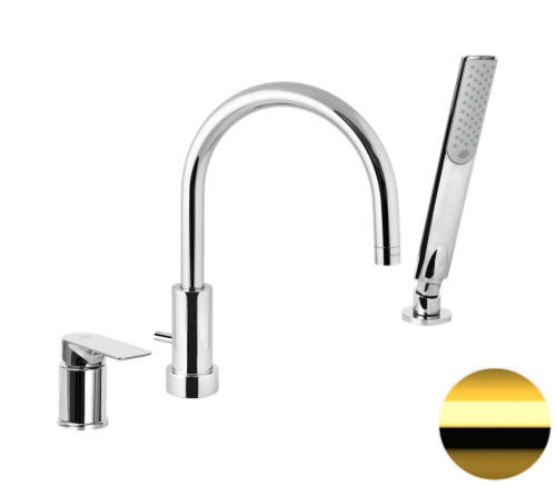 Смеситель Remer Infinity I07DO на борт ванны золото