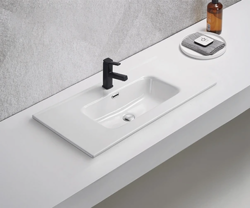 Раковина керамическая Gid Integrado 71158 90х50 встраиваемая цвет белый 1 отверстие под смеситель