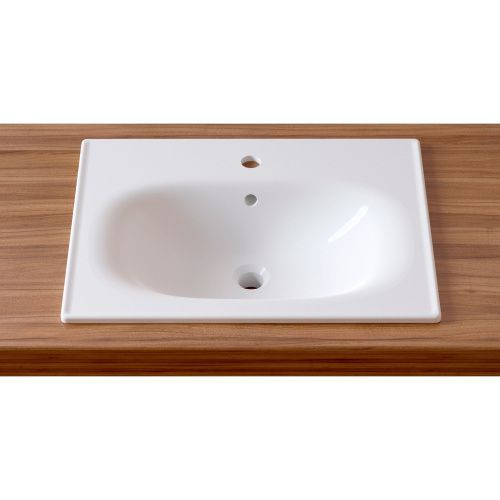 Раковина из сантехнического фарфора Lavinia Boho Bathroom Sink 33312010 60х50 встраиваемая цвет белый 1 отверстие под смеситель