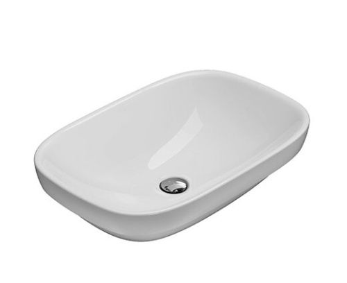 Раковина керамическая Globo GENESIS GE042BI 60х40 накладная цвет белый без отверстий под смеситель