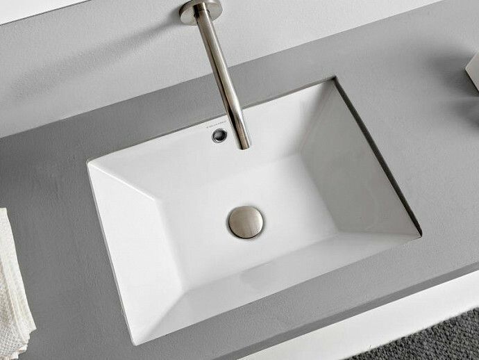 Раковина керамическая Scarabeo Teorema 2.0 5134 50х40 встраиваемая цвет белый без отверстий под смеситель