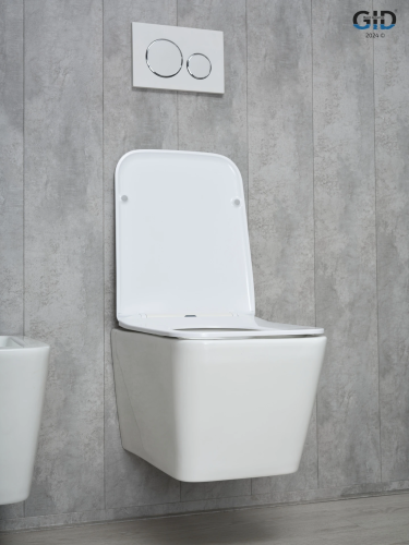 Унитаз подвесной Gid Cuadrado 61109Y белый с сиденьем микролифт безободковый