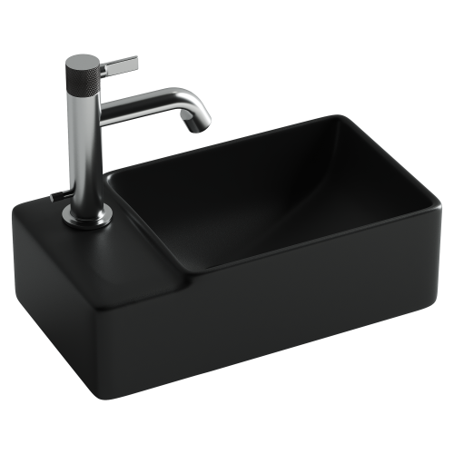 Раковина из сантехнического фарфора Ceramica Nova ELEMENT CN5046MB 40х20 подвесная цвет черный 1 отверстие под смеситель