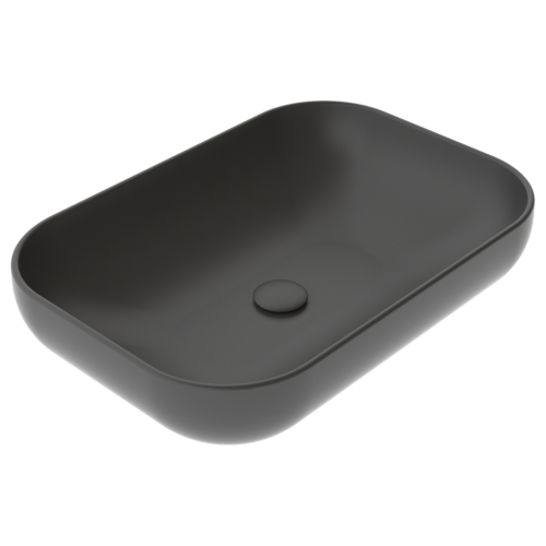 Раковина керамическая GSG Ceramic Design Easy EALAVRE60021 60х40 накладная цвет черный без отверстий под смеситель