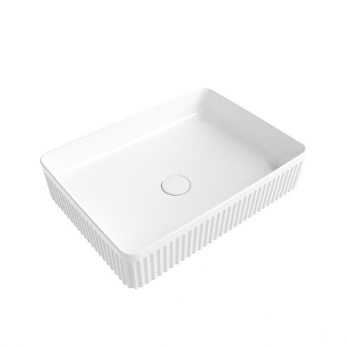 Раковина из сантехнического фаянса CeramaLux 9104RF 50х40 накладная цвет белый без отверстий под смеситель