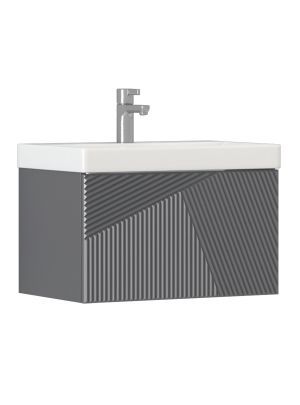 Тумба под раковину Velvex EDGE tp.EDG.9696.60.1Y графит 60х40 подвесная цвет серый