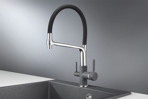 Смеситель для кухни Granula 0083, ГРАФИТ на мойку графит