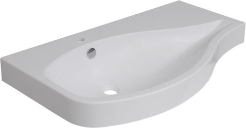 Раковина из искусственного камня Aquanet Сопрано НФ-00007873 100х50 полувстраиваемая цвет белый 1 отверстие под смеситель