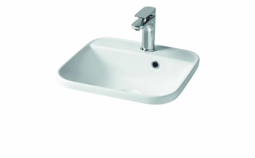 Раковина керамическая Hidra Gio G243/026 40х40 встраиваемая цвет черный 1 отверстие под смеситель