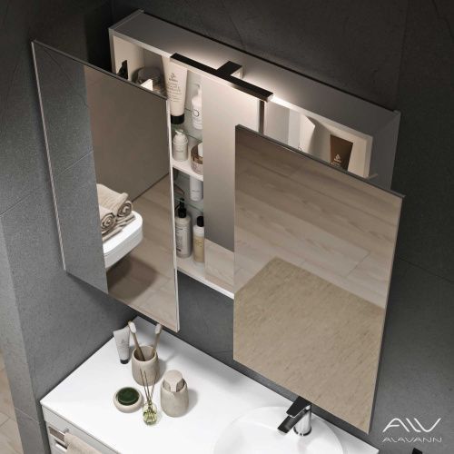 Зеркало-шкаф Alavann Cosmetic ALV0772001 90х80 подвесной цвет белый