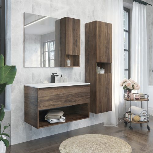 Шкаф-пенал Comforty Бордо 00-00007266CF 40х160 подвесной цвет коричневый