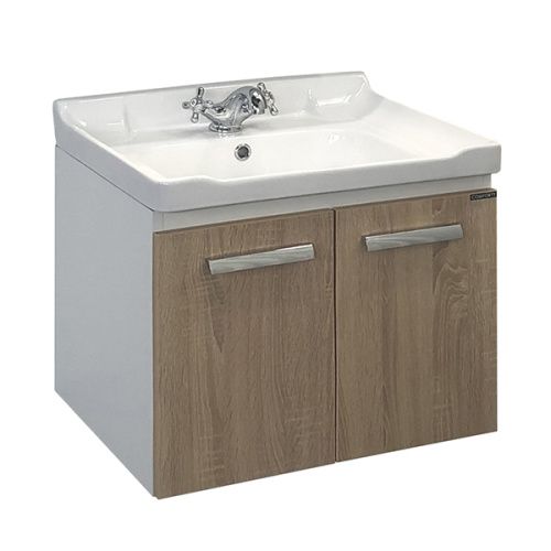 Тумба с раковиной Comforty Рига 00004142213CF 60х50 подвесная цвет коричневый