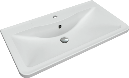 Раковина из искусственного камня Florentina Аллегро 800 10.020.00800.201 80х50 накладная цвет белый 1 отверстие под смеситель