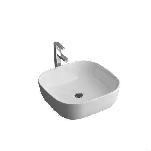 Раковина из сантехнического фаянса Grossman Style GR-3019 40х40 накладная цвет белый без отверстий под смеситель