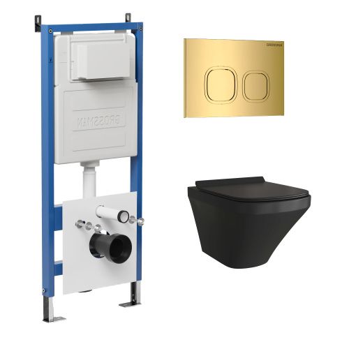 Инсталляция + кнопка смыва + унитаз Grossman Cosmo 97.4440BMS.02.300