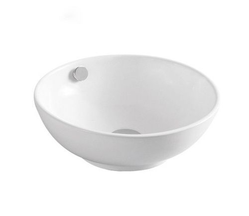 Раковина из сантехнического фаянса CeramaLux 9002 40х40 накладная цвет белый без отверстий под смеситель