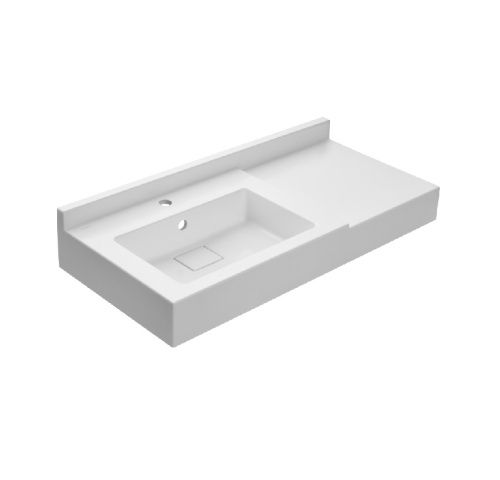 Раковина из искусственного камня Aquaton Сакура 1A71973KSK010 100х50 накладная цвет белый 1 отверстие под смеситель