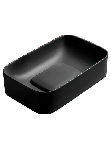 Раковина из сантехнического фаянса WeltWasser WW SK 10000008701 40 см накладная цвет черный без отверстий под смеситель