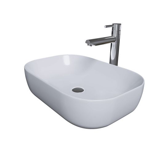 Раковина из сантехнического фаянса Grossman GR-3049 60х40 накладная цвет белый без отверстий под смеситель