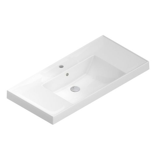 Раковина керамическая Kerama Marazzi CUBO CU.wb.100 100х50 подвесная цвет белый 1 отверстие под смеситель