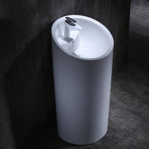 Раковина из сантехнического фаянса CeramaLux P7030L 50х50 напольная цвет белый 1 отверстие под смеситель