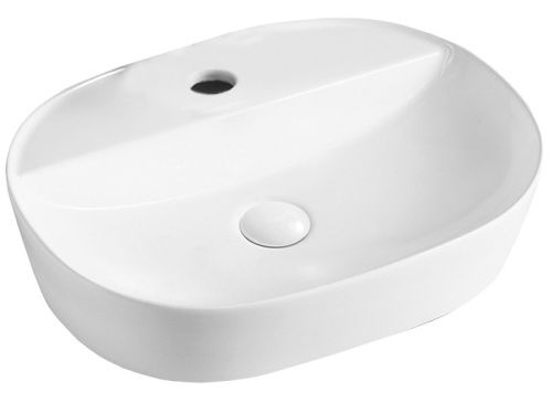 Раковина из сантехнического фаянса Azario AZ-2202 50х40 накладная цвет белый 1 отверстие под смеситель