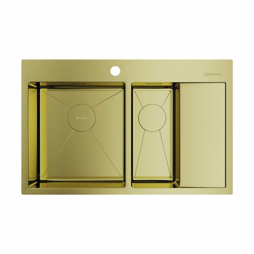 Кухонная мойка Omoikiri Akisame 4973087 80х50 цвет золото поверхность полированная